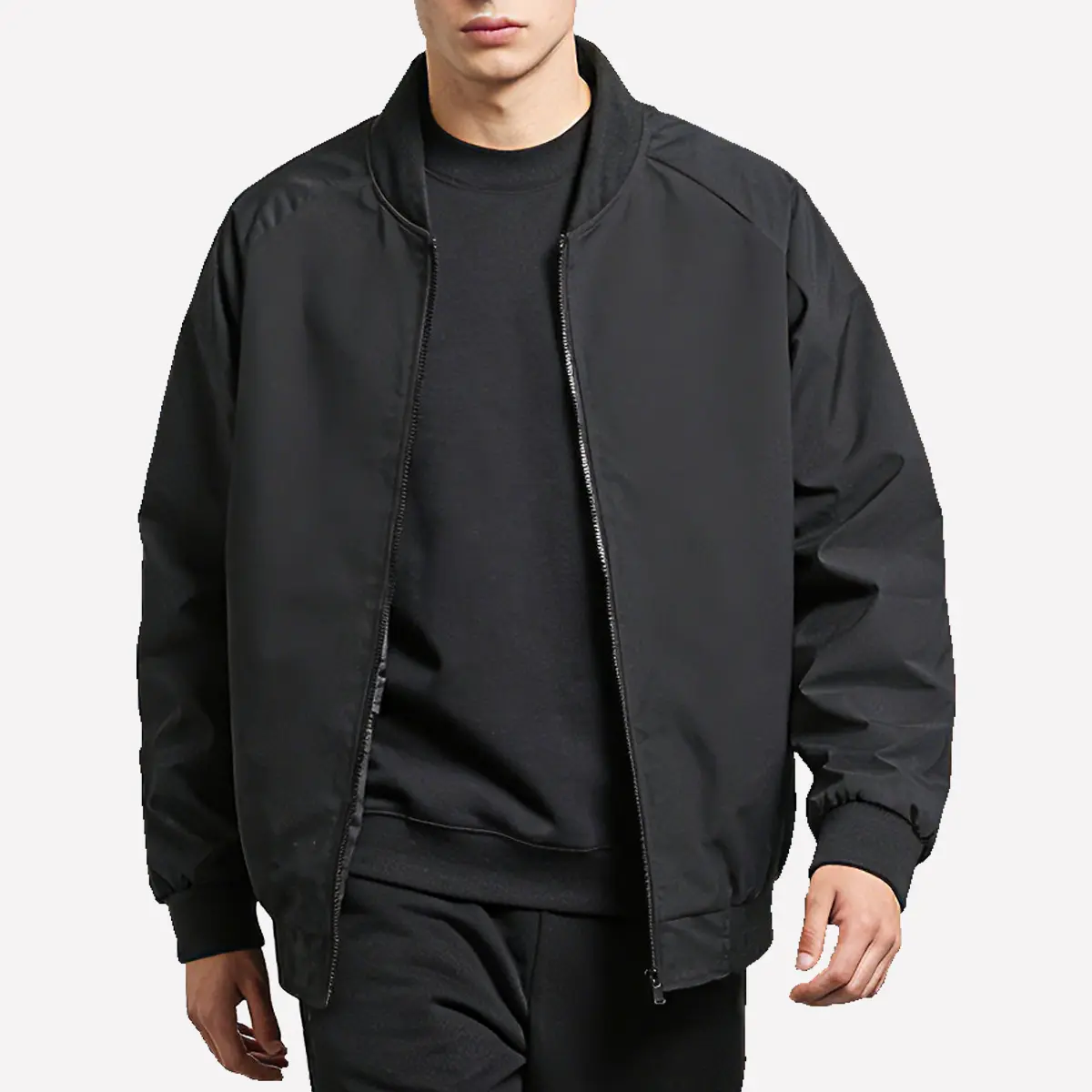 Men's Lightweight Baseball Collar Jacket Zipper Trench Coat, Solid Color Minimalist Design, Suitable for Spring and Autumn Fashion Style Casual Men's Outerwear Top Jacket Fashion Design, Long Sleeve, Menswear, Stylish, Longsleeves