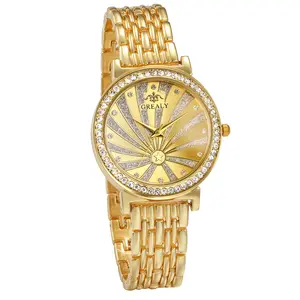 OIDEA Unisex Iced-Out Diamond-Studded Quartz Watch, Full Rhinestone Case and Dial, 1ATM, Diamond-Studded Quartz Watches, Iced-Out Quartz Watches