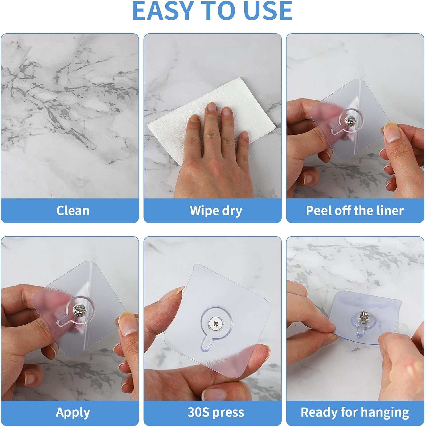 BUY 16 Get 16 Free 32-Piece No-Drill Screw Stickers, Strong Adhesive No-Nail, No Drilling Required Adhesive Wall Hooks Wall Mount Screw Hooks Picture Hangers Only for Smooth Surfaces (Not for Wallpaper/Textured Walls)