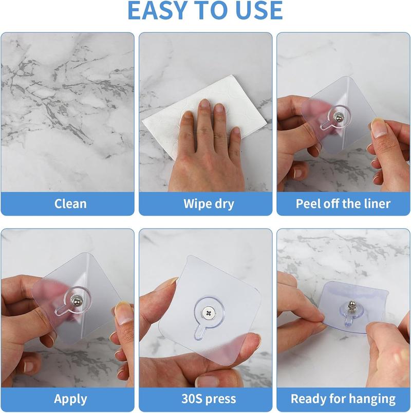 BUY 16 Get 16 Free 32-Piece No-Drill Screw Stickers, Strong Adhesive No-Nail, No Drilling Required Adhesive Wall Hooks Wall Mount Screw Hooks Picture Hangers Only for Smooth Surfaces (Not for Wallpaper/Textured Walls)