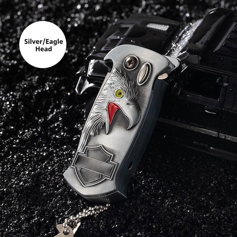 3-in-1 Multifunctional Windproof Lighter with Folding Knife and Bottle Opener Combination set for Kitchen, Outdoor, Emergency Self-Defense(Without Butane Gas)