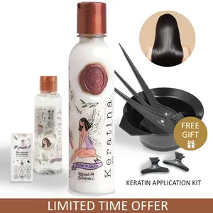 Keratina Ritual Botanico Organic Keratin | Hair Smoothing & Straightening Treatment | Formaldehyde-Free Hair Botox | Infused with 12 Natural Oils for Shine, Softness & Nourishment