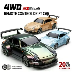 2.4GHz high-speed remote control drift car, 1:24 ratio four-wheel drive, with LED lights and dual batteries. Dual mode racing. Remote drifting pickup truck, high-speed remote control car, ideal gift for Easter and birthdays, super cool boy toy.