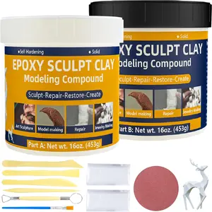 Epoxy Sculpt Clay, 2 Pound White Epoxy Sculpt Pool Putty for Leaks Underwater Self-Hardening Modeling Compound AB High Adhesive Epoxy Putty Magic Sculpt Clay for Sculpting Modeling Repairing Filling
