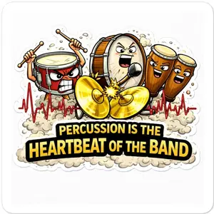 Percusson Is the Heartbeat of the Band Die-cut stickers