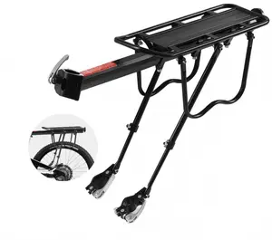 Bike Rear Rack Set, Adjustable Aluminum Alloy Bicycle Cargo Rack with Reflector, 110 LBS Load Capacity Quick Release Bike Shelf for Cycling Camping Touring