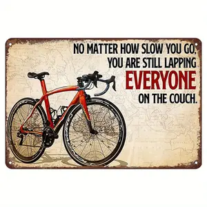 Vintage Bicycle & World Map Metal Wall Art - Inspirational Cycling Decor, Perfect Gift for Bike Enthusiasts, Retro Home Decoration, Ideal for Bedroom or Man Cave, Bicycle Decor