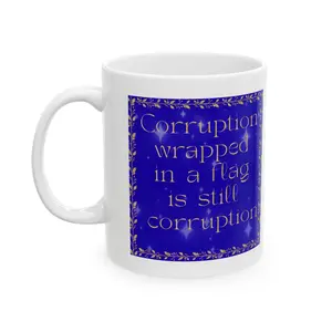 Inspirational Gold Script Quote on Blue Background Mug | Ceramic Mug