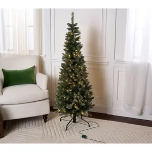 5' Twinkling Pencil Tree w/Glistening Branches by Valerie