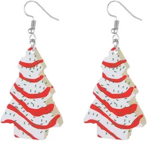 Christmas Earrings For Women Cute Colorful Acrylic Christmas Santa Claus HO HO HO Tree Gingerbread Man Dangle Drop Holiday Earrings Decoration Christmas Jewelry Gifts