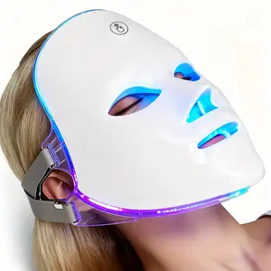 2026 New LED Light Therapy Mask, 7 Color LED Facial & Neck Skincare, Collagen Mask, Smooth Skin, Rejuvenating, Rechargeable Ergonomic Design, Portable for Travel, Ideal Gift