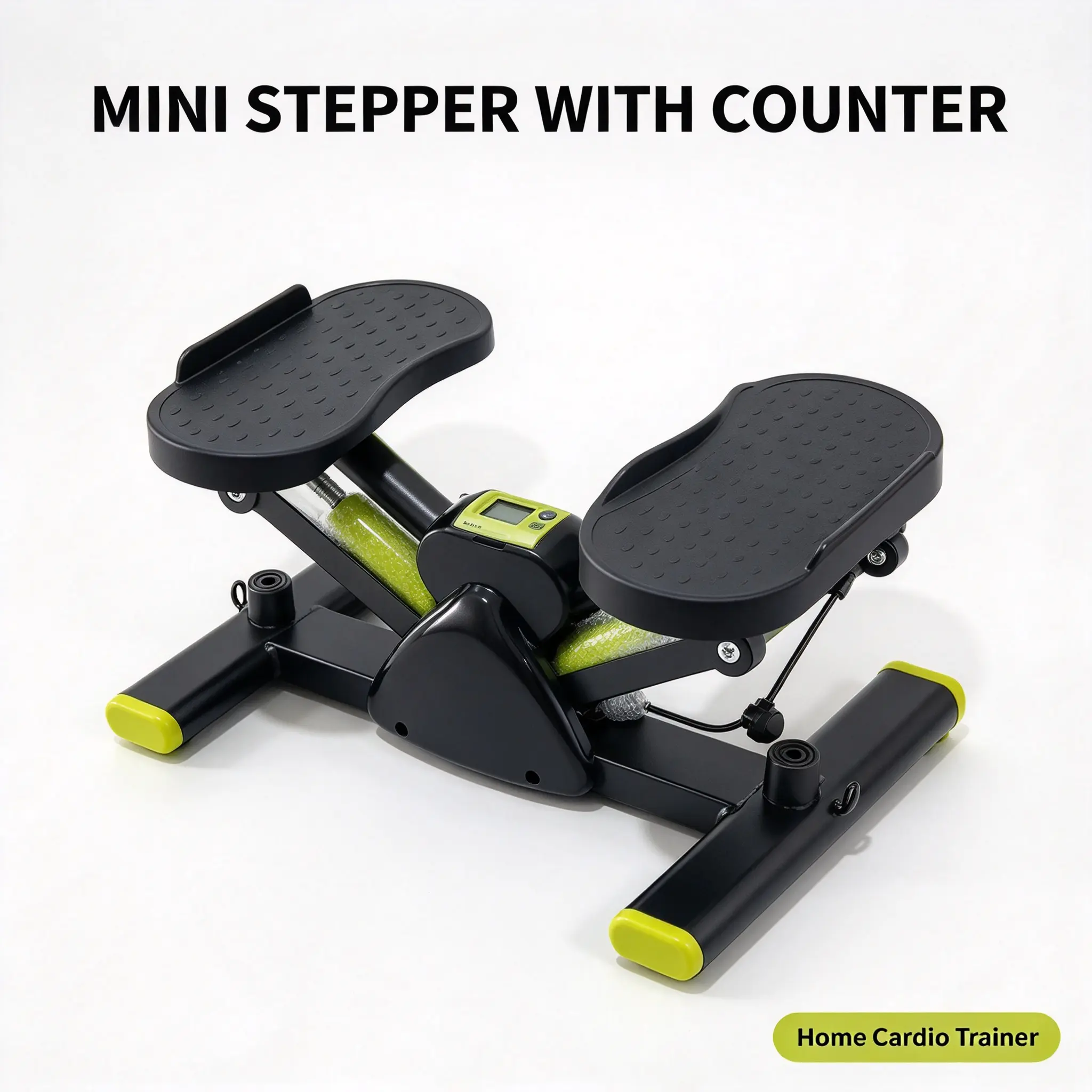 Portable Hydraulic Step Exerciser, Quiet Mini Stepper with Digital Display & Pull Ropes, Full Body Home Workout Machine for Fitness Beginners Waist Twist and Core Ab Exercise vibration walking pad