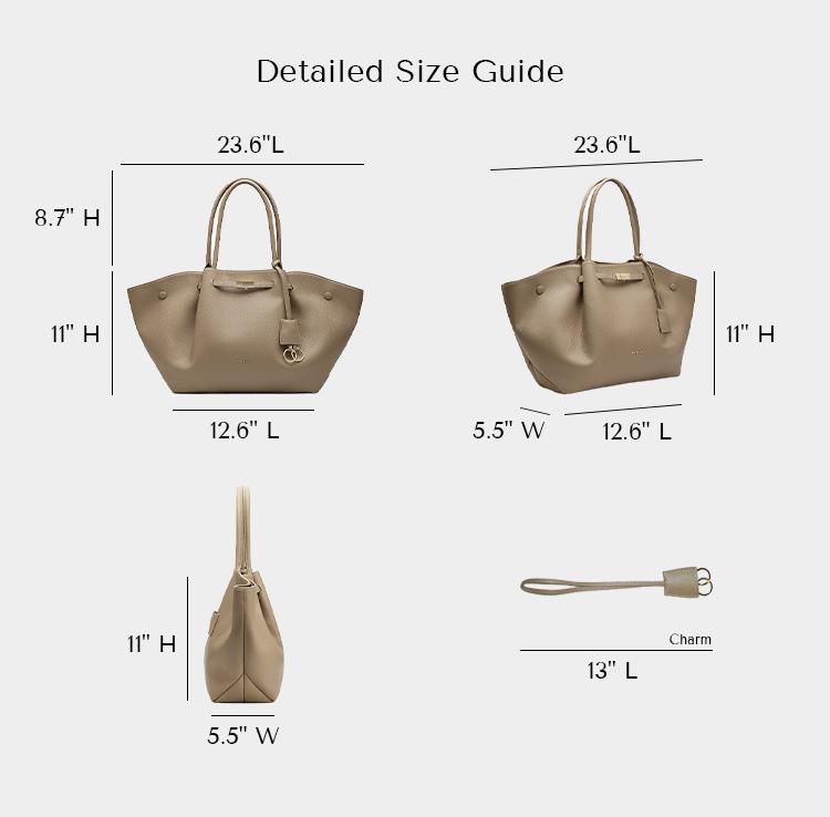 NEWBELLA Marella Collapsible Top Handle Tote - Women's Elegant PU Leather Purse, Detachable Charm, Magnetic Closure, 23.6"x12.6"x5.5"x11", Mothers Day Gift, Mom Gift, Work Bags for Women, Summer Everyday Tote Bags