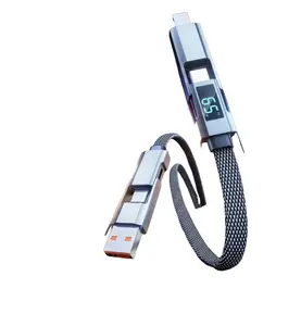 65W 4-in-1 Fast Charging Cable with Smart Digital Display - Mobile Charger for iPhone, Smartphone, Cellphone, Laptop & Power Bank, 480Mbps Data Transfer, Military-Grade Durability summerwins Electronic Android