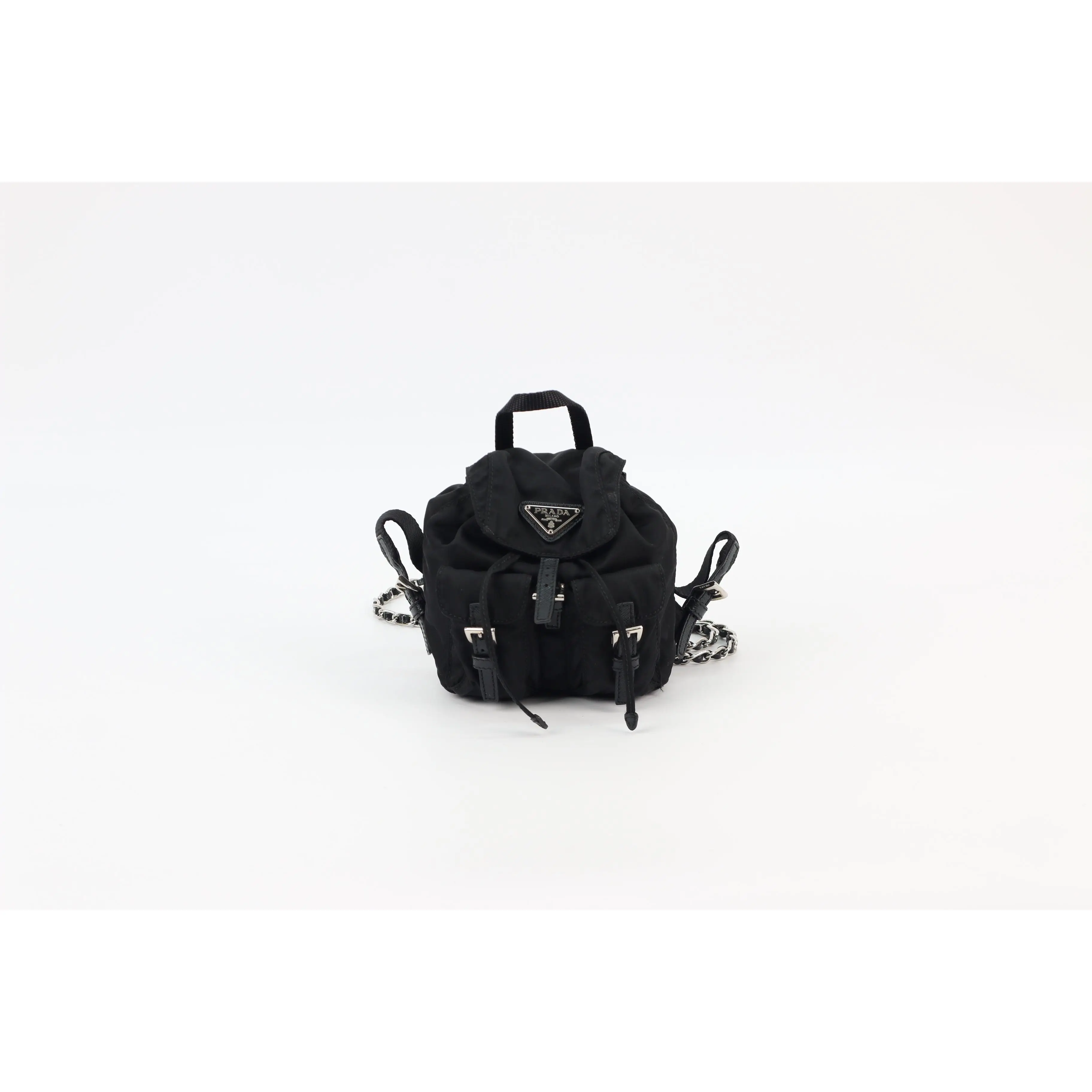 Pre-owned Nylon Shoulder Bags Prada Black Re Mini Backpack Crossbody Bag 1BH029 (B016551230H)