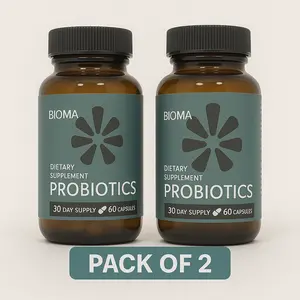 2 Pack BIOMA Probiotics – Gut Health, Bloating Relief, 60 Capsules Each