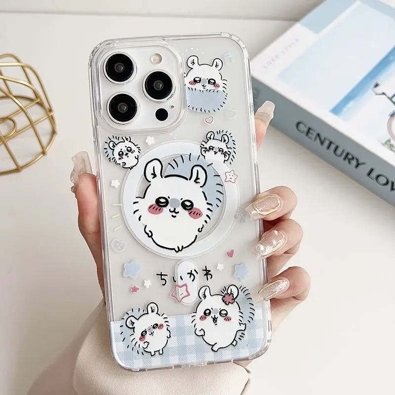 Cute Chiikawa Hachiware Usagi Momonga Unique Artistic Transparent Magnetic Kawaii Phone Cases for IPhone 17 Cute Chiikawa Hachiware Usagi Momonga Unique Artistic Transparent Magnetic Kawaii Phone Cases for IPhone 17
