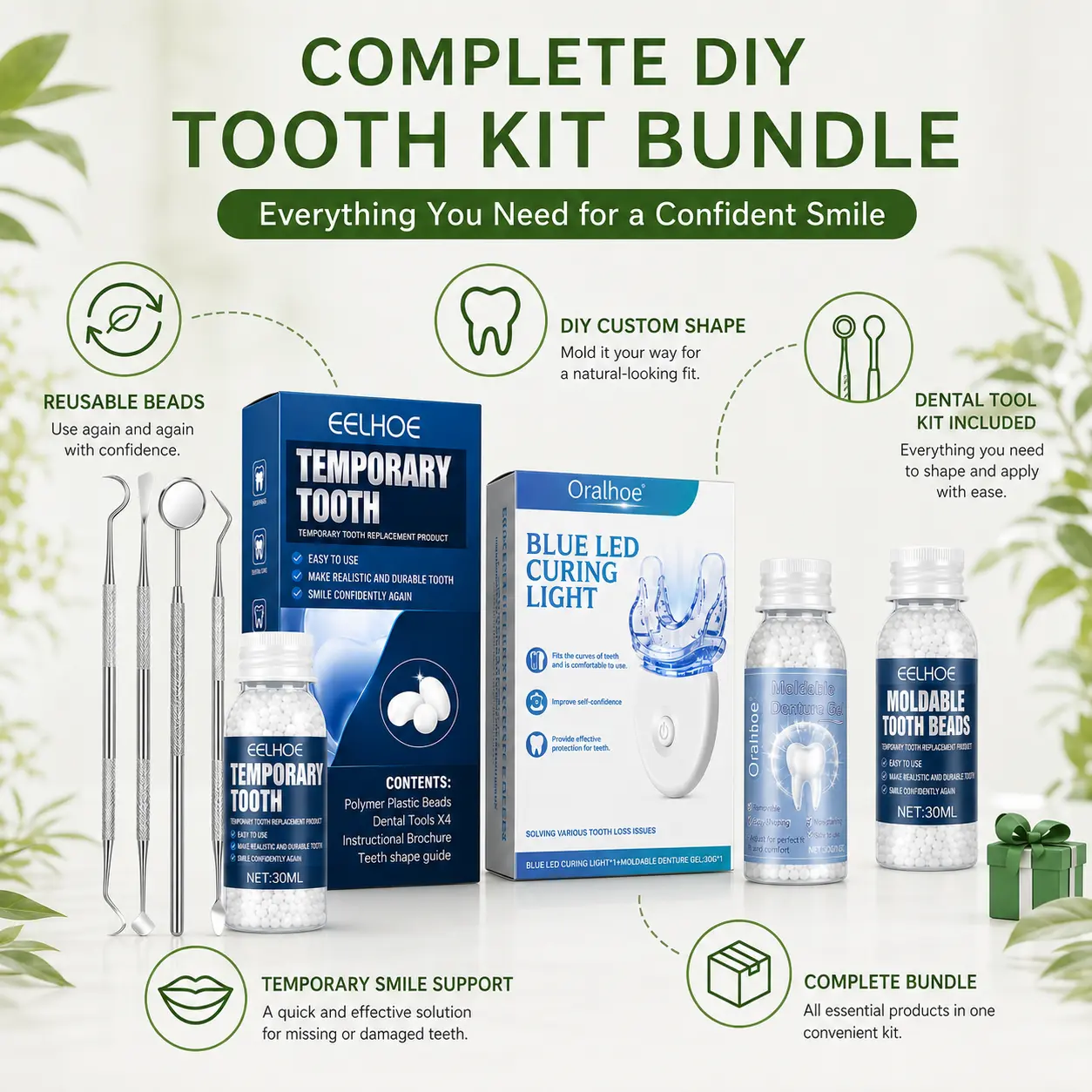 Oral Moldable Temporary Tooth Repair Kit - DIY Customizable Beads, Dental Tools for Costume, Cosplay Smile Enhancement (Beauty & Personal Care, Nasal & Oral Care) Whitening