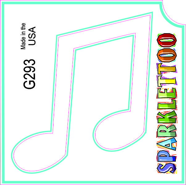 Ruby Red Paint G293 1.5 x 2.3 x 2.3 in. 3-Ply Music Note 2 Design Glitter Tattoo - Pack of 100