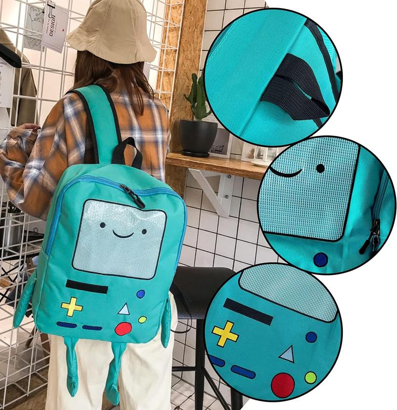 Cartoon Adventure Time BMO Backpack, Funny Game Console School Bag, Portable Lightweight Casual Travel Bookbag