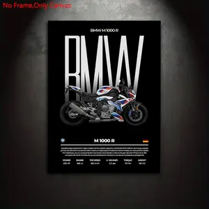 1 piece/set frameless canvas painting print poster, classic minimalist vehicle art, superbike BMW M1000R, perfect gift for motorcycle enthusiasts, ideal gift for bedroom, living room, mural, home decoration, Modern home decor