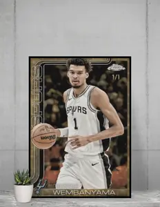 Topps Chrome Victor Wembanyama 1/1 12x17 Poster San Antonio Spurs
