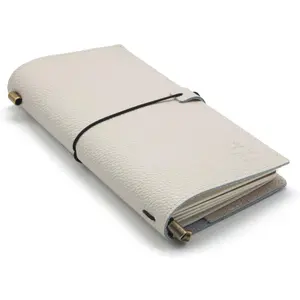 Regular Size Travelers Notebook with Pockets - 4.5"x8.5" / 11.5cm x 22cm - Refillable Travelers Journal - A Beautifully Handcrafted Leather Journal in Oat, 100 GSM Blank Inserts