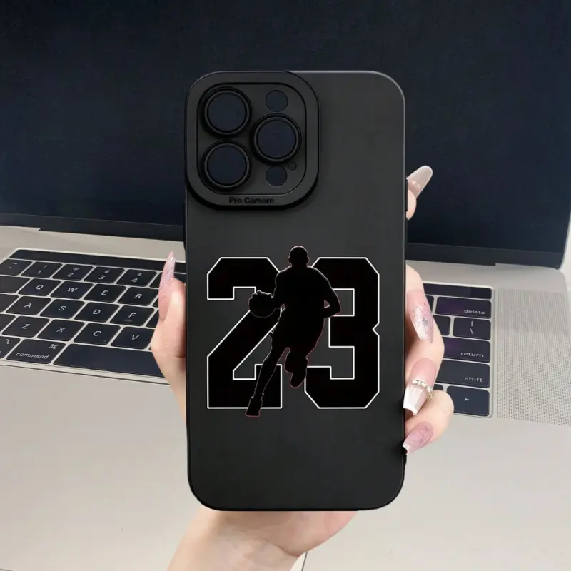 23 Number Handsome Boy Basketball-Playing Black Smartphone Case - Casing Cover with Protection, Cellphone Accessory for iPhone 7,8,X,XS,XR,SE Series,11-16,12-13 Mini/Plus/Pro Max - Ideal Gift for Partners