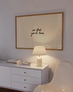 So Glad You’re Here Poster – Entryway Wall Art, Guest Room Welcome Decor