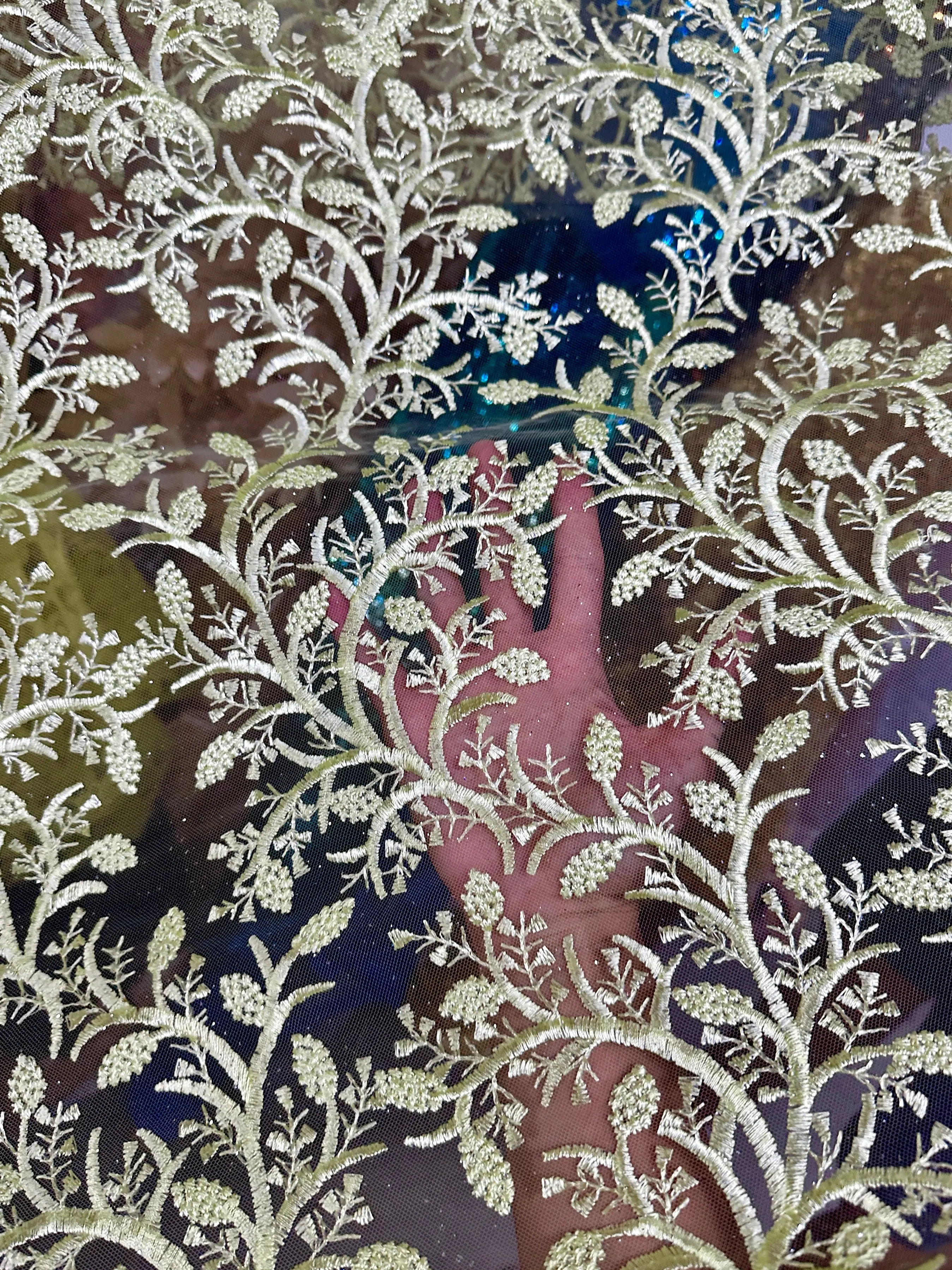 Pistachio Embroidered Lace