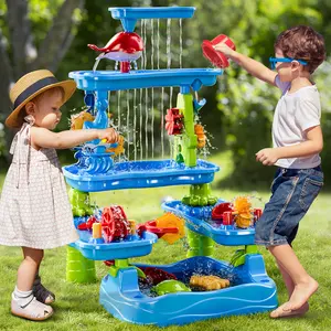 Kids Sand Water Table 4-Tier Sand And Water Play Table Toys For Toddlers Kids, Activity Sensory Tables Outside Beach Toys Boys Girls Gift tiktokshopspringglowup