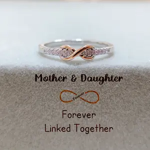 Mother & Daughter Forever Linked Together Ring Cubic Zirconia