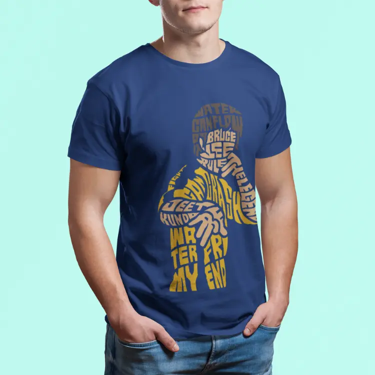 Retro Graphic Design Bruce Lee Shortsleeve Tee,  Cotton Menswear Tshirt menswear tee