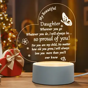 Unique Night Light Led Home Decor Gift for Daughter, Perfect Birthday Graduation Wedding Mother's Day Present, Dad Mom Parents Gift Idea