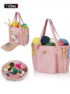 Flannelette Crochet Bag & Yarn Storage Pouch, Multi-Functional Portable Organizer Tools, Ideal Gift for Knitting Enthusiasts