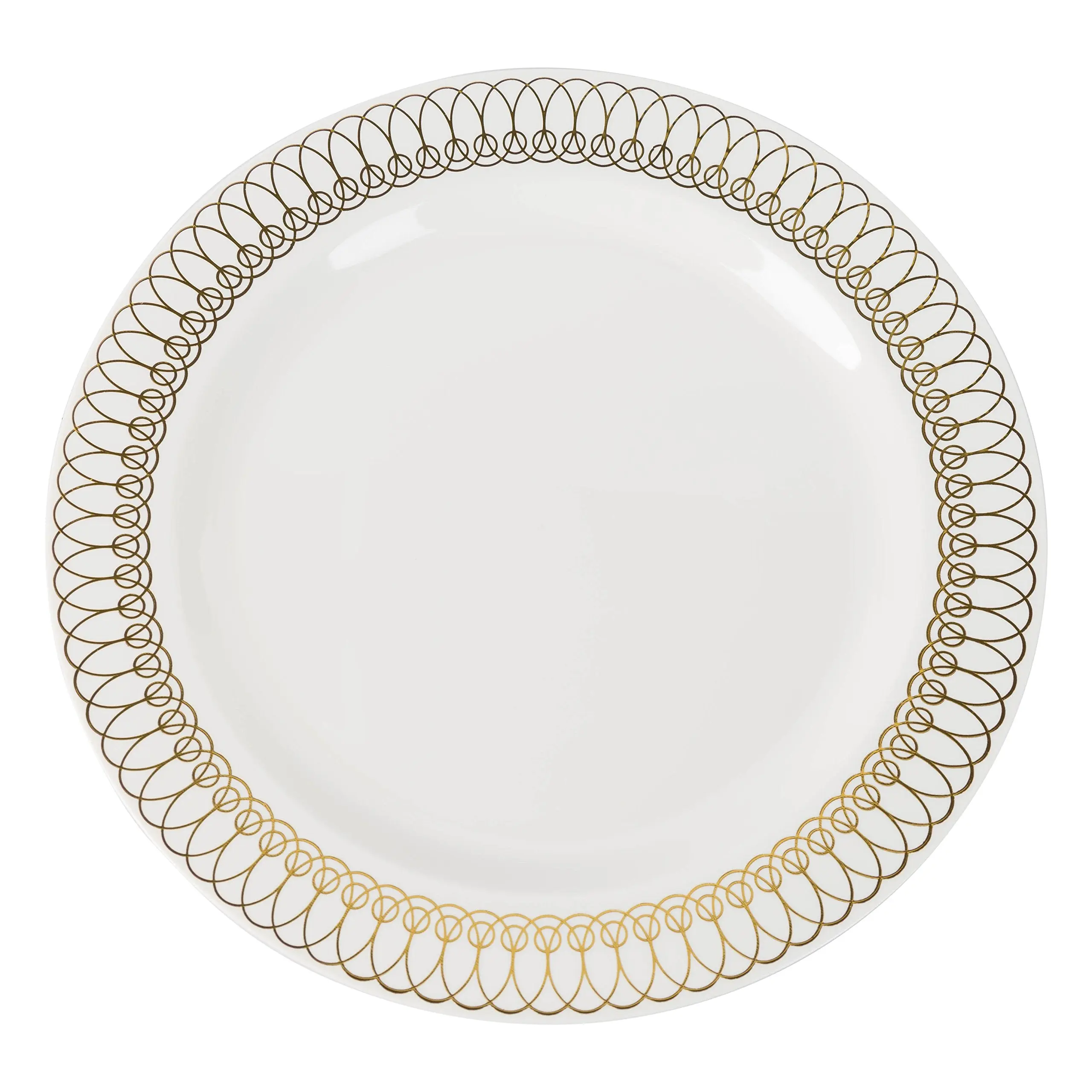 9 in. Gold Ovals Design Plates | 10 Count