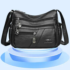 Crossbody Purse for Women Ladies Soft PU Leather Shoulder Bag with Multiple Pockets, Large Handbag Fashion Tote Top Handle Satchel commuter shoulder bag black crossbody bag