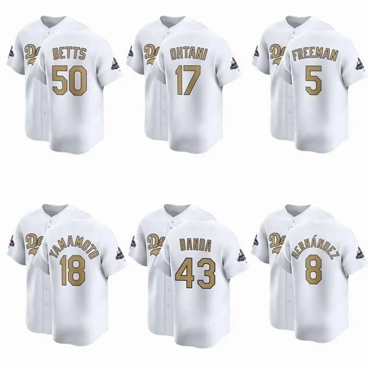 Shohei Ohtani #17 White Gold Jersey, LA Baseball Fan Shirt, Lightweight Mesh, Stitched Athletic Top, Quick Dry Sportswear S–5XL