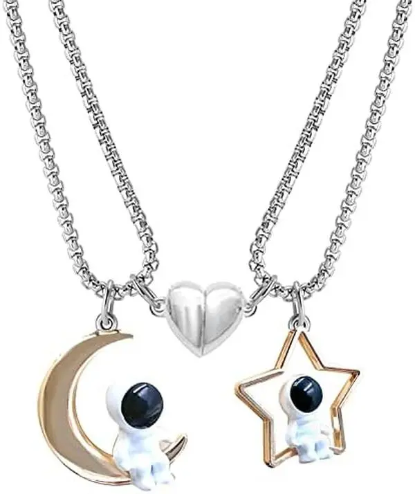 2Pcs Spaceman Promise Mutual Attraction Matching Jewelry