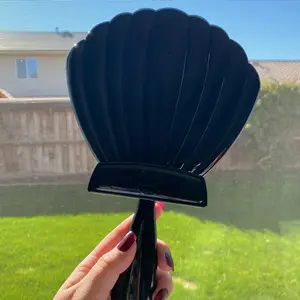 Black Seashell Handheld Mirror
