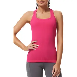 Sports & Outdoors MathCat Workout Tank Tops for Women Athletic Basic Tanks Seamless Running Muscle Racerback Ribbed Yoga Tops with Built in Bra