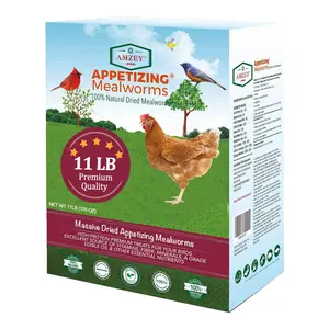 11lb Dried Mealworms for Wild Birds Chickens Feed for Laying Hens, Ducks, Lizards, Turtles, Fish, Reptiles