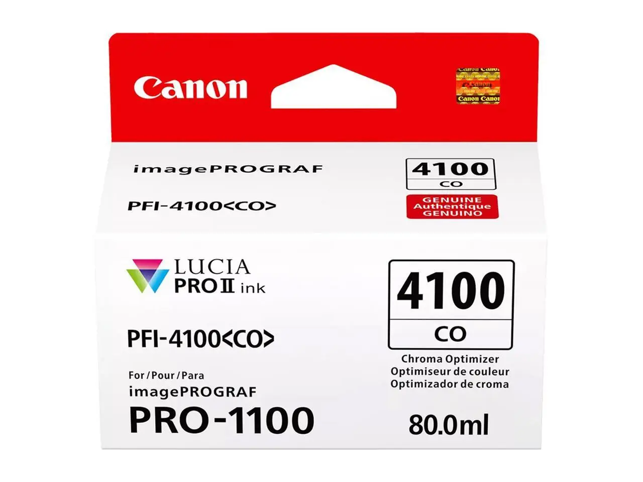 Canon PFI-4100 80ml Pigment Ink Tank for imagePROGRAF PRO-1100 Printer, Chroma
