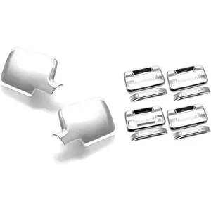 Sizver Chrome Door Mirror+Handles Cover For 2004-2008 Ford F150 (4 Door-Model)