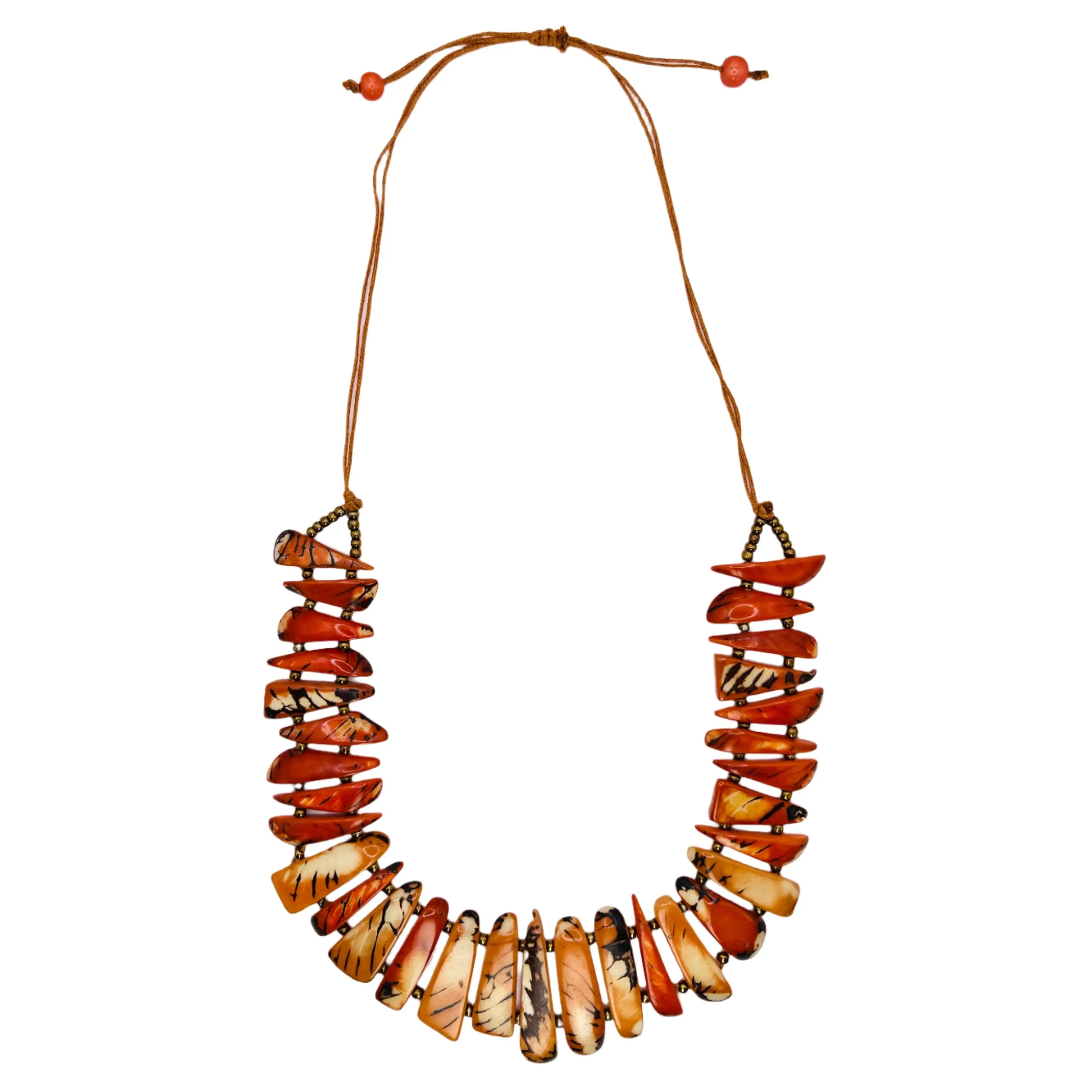 Villela Tagua Nut Necklace - Eco-Friendly Handmade Jewelry for Women - Adjustable & Lightweight - Sustainable Vegetable Ivory Gift