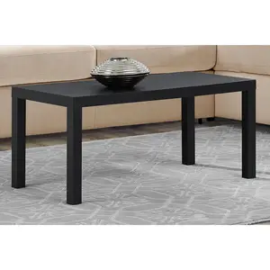 Rectangular Coffee Table with Simple Legs, PVC Laminated Hollow Core, Water-Resistant Finish & Minimal Assembly Required