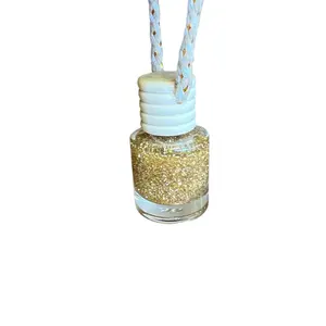 Glitter Car Diffuser - Apple Maple Bourbon Decorative Bottle with Rope Handles, Glimmer Finish, Ideal for Home & Car Use