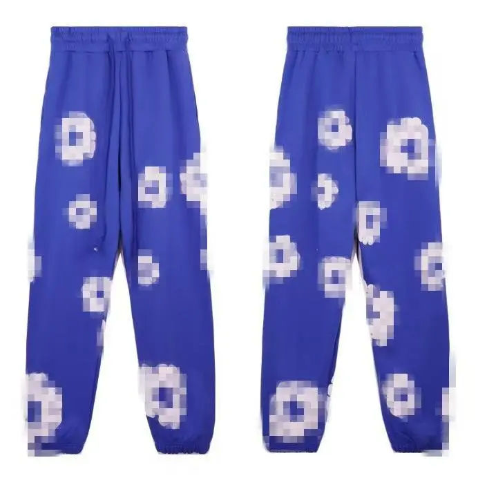 Royal blue pants (white floral wreath)