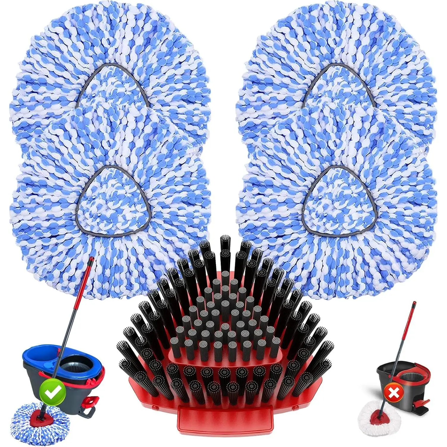 Small (4 Mop Heads+1 Brush)