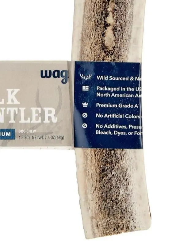 Wag Split Elk Antler, Naturally Shed, Medium (Best for Dogs 15-30 lbs)